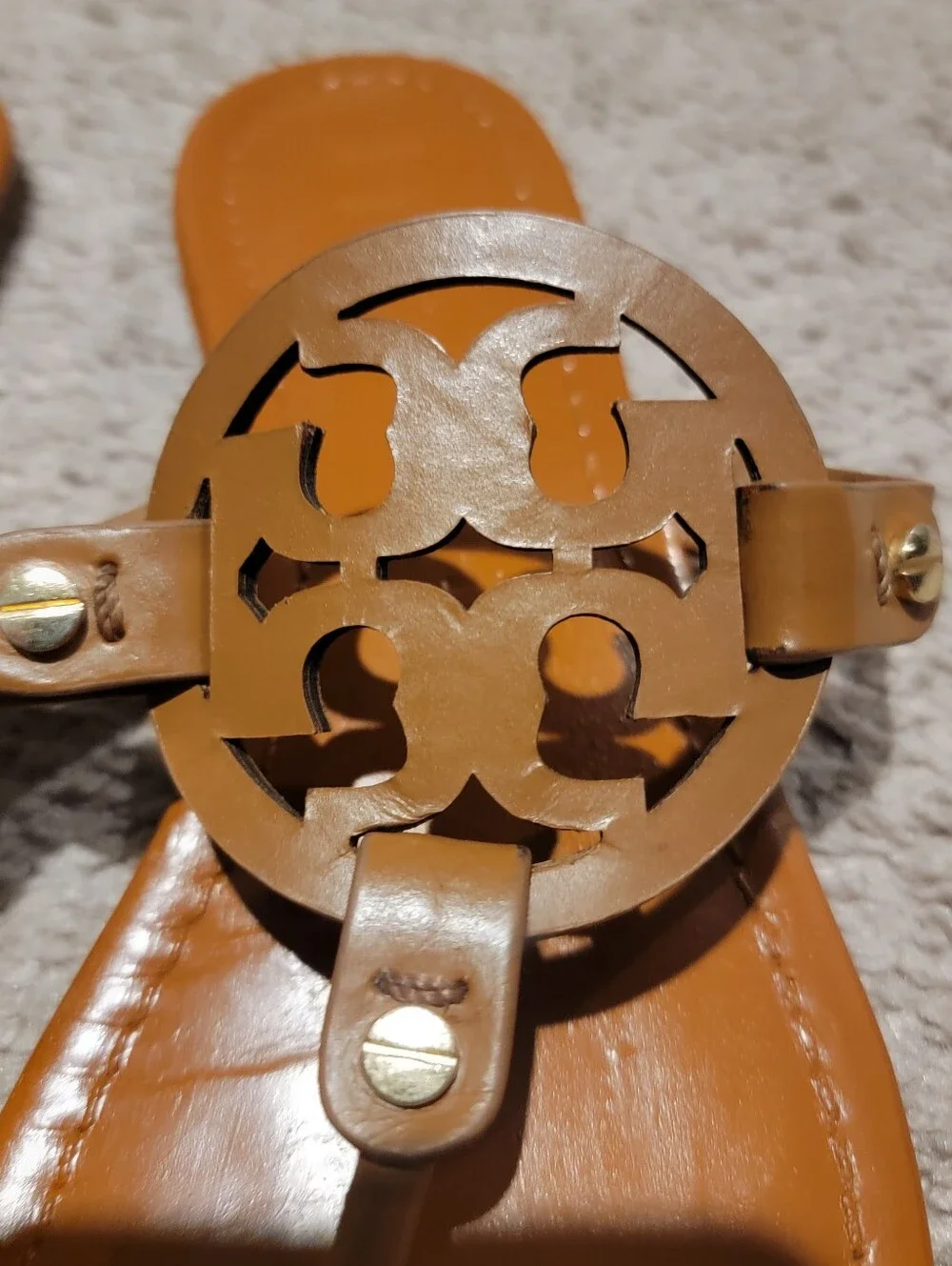Tory Burch Miller Sandals Vintage Vachetta Size 8.5